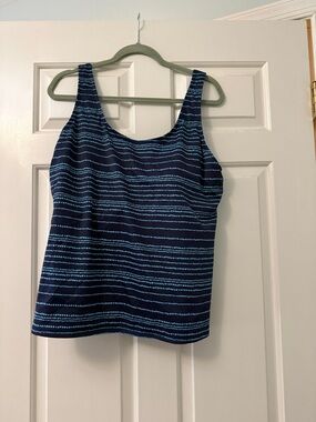 Navy & Light Blue Striped Tankini